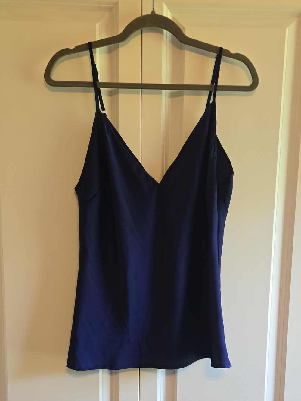Navy V-Neck Cami with Adjustable Straps - L